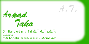 arpad tako business card